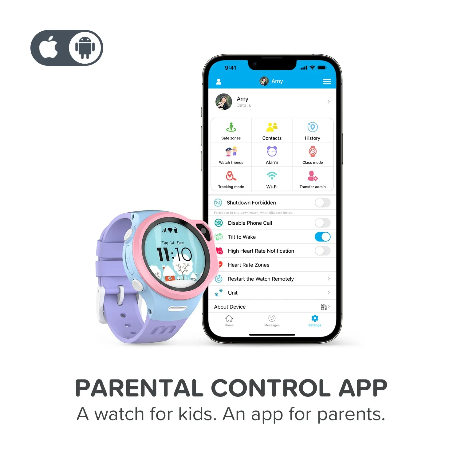4G Kids Smartwatch with GPS Tracking, Video Call (Round) | myFirst Fone R1s