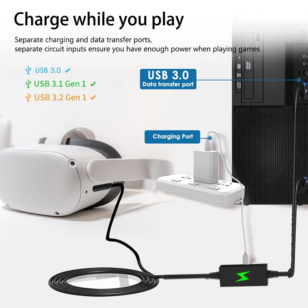 5m USB to Type C Cable for Meta Quest Pro VR Headset