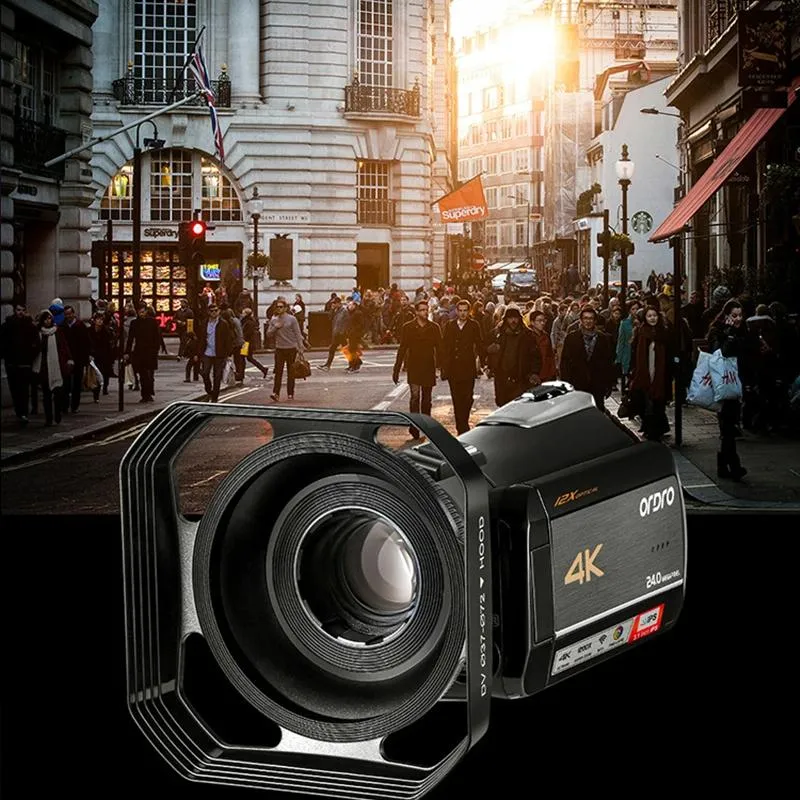 Ac5 4K Hd Night Vision Wifi 12X Optical Zoom Digital Video Dv Camera Camcorder - Standard & Microphone & Handheld Stand Black