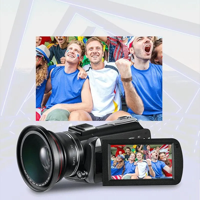 Ac5 4K Hd Night Vision Wifi 12X Optical Zoom Digital Video Dv Camera Camcorder - Standard & Microphone & Handheld Stand Black