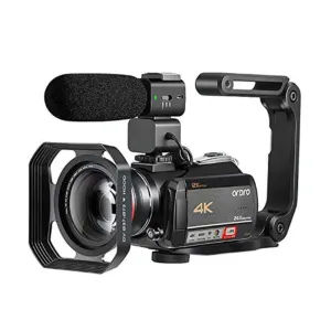 Ac5 4K Hd Night Vision Wifi 12X Optical Zoom Digital Video Dv Camera Camcorder - Standard & Microphone & Handheld Stand Black