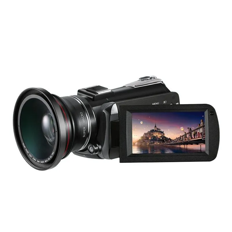 Ac5 4K Hd Night Vision Wifi 12X Optical Zoom Digital Video Dv Camera Camcorder - Standard & Microphone & Handheld Stand Black