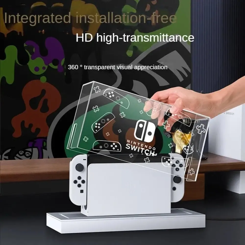 Acrylic Host Protective Dust Cover Shell Luminous Base Box for Nintendo Switch Oled
