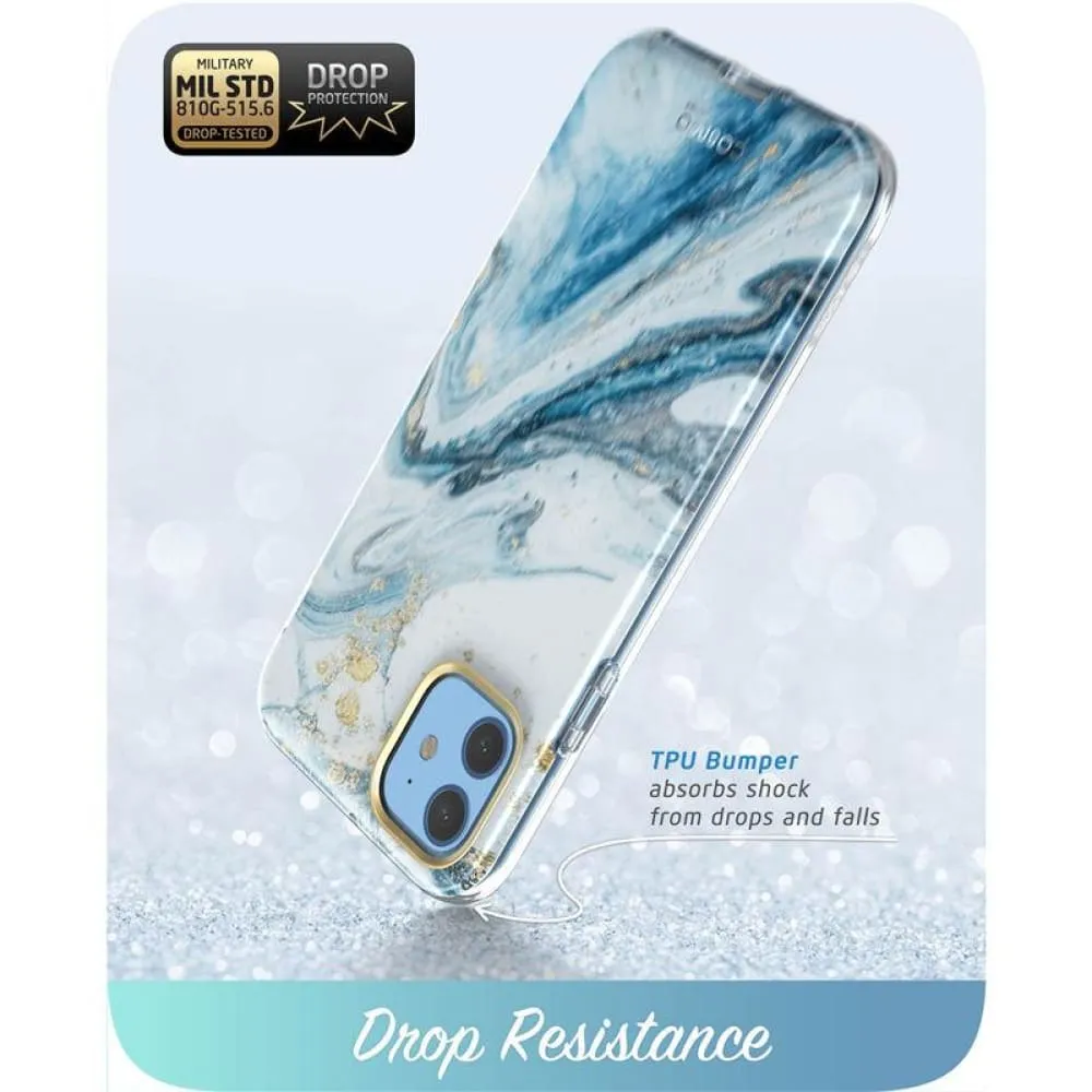 For Iphone 11 Case with Built-in Screen Protector Cosmo Full Glitter Marble Bumper