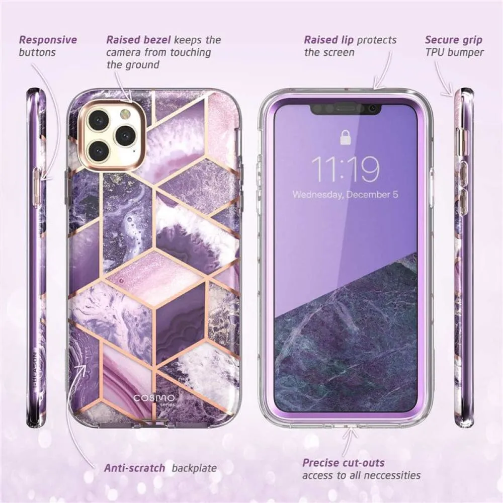 For Iphone 11 Pro Case with Built-in Screen Protector Cosmo Full Shinning Glitter