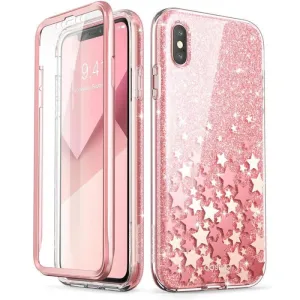 For Iphone Xs Max Case with Built-in Screen Protector Cosmo Series Glitter Marble