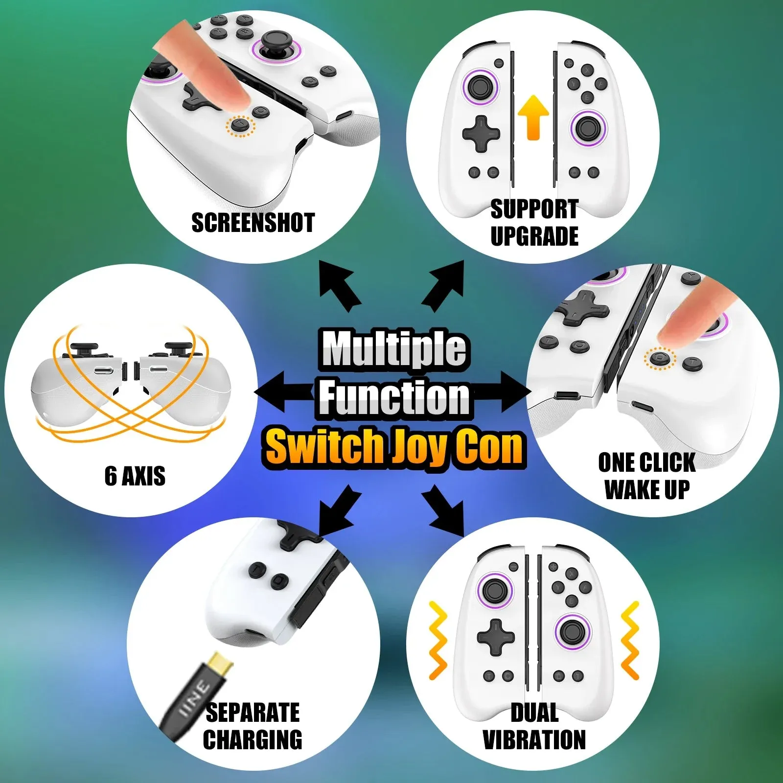 Genius Joypad Auto Fire Wake Up Function Compatible Nintendo Switch/lite/oled