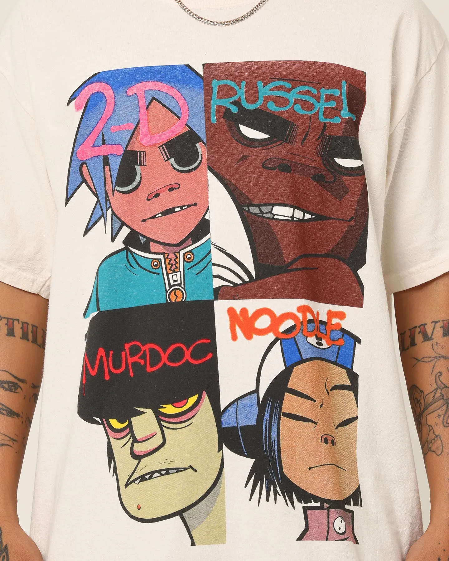 Gorillaz Face Grid T-Shirt Off White