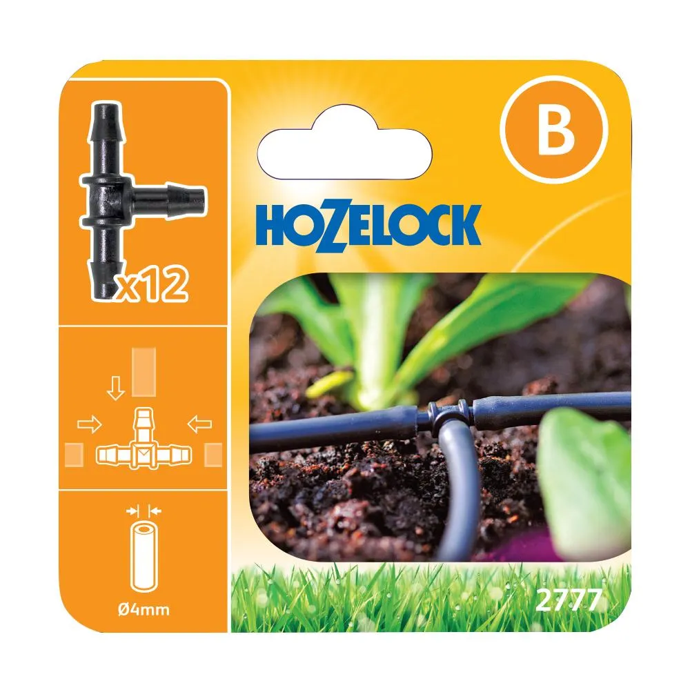 Hozelock Micro Tee Connector 4mm (12 Pack) - 2777