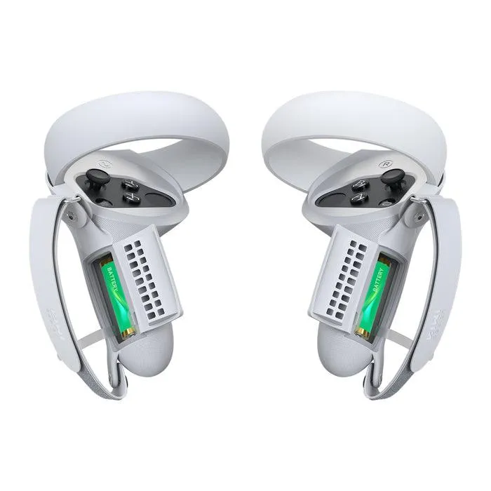 KIWI Design Controller Grips Cover With Battery Opening Compatible With Oculus Quest 2 (White) (KW-Q1PRO-2.2-FWH-US)