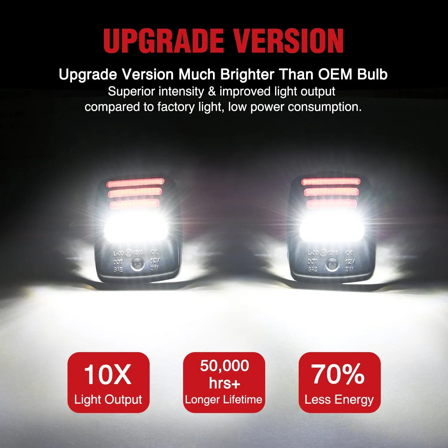 License Plate Lights Compatible with 2005 2006 2007 2008 2009 2010 2011 2012 2013 2014 2015 Toyota Tacoma 2000-2013 Tundra Red Triple OLED Tube 6000K White 2PCS Pack