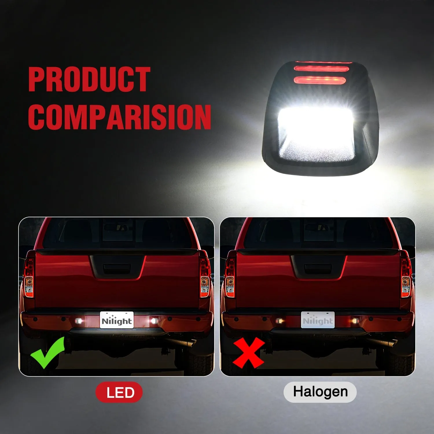 License Plate Lights Compatible with 2007 2008 2009 2010 2011 2012 2013 2014 2015 2016 2017 2018 2019 2020 2021 Nissan Frontier Navara D40 2007-2015 Titan Armada Xterra Red OLED Neon Tube