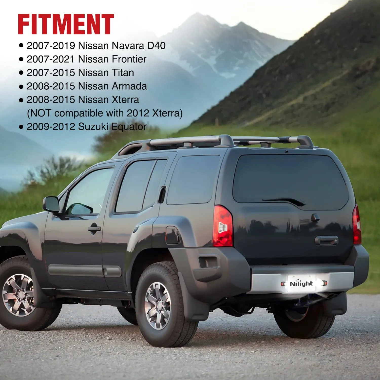License Plate Lights Compatible with 2007 2008 2009 2010 2011 2012 2013 2014 2015 2016 2017 2018 2019 2020 2021 Nissan Frontier Navara D40 2007-2015 Titan Armada Xterra Red OLED Neon Tube