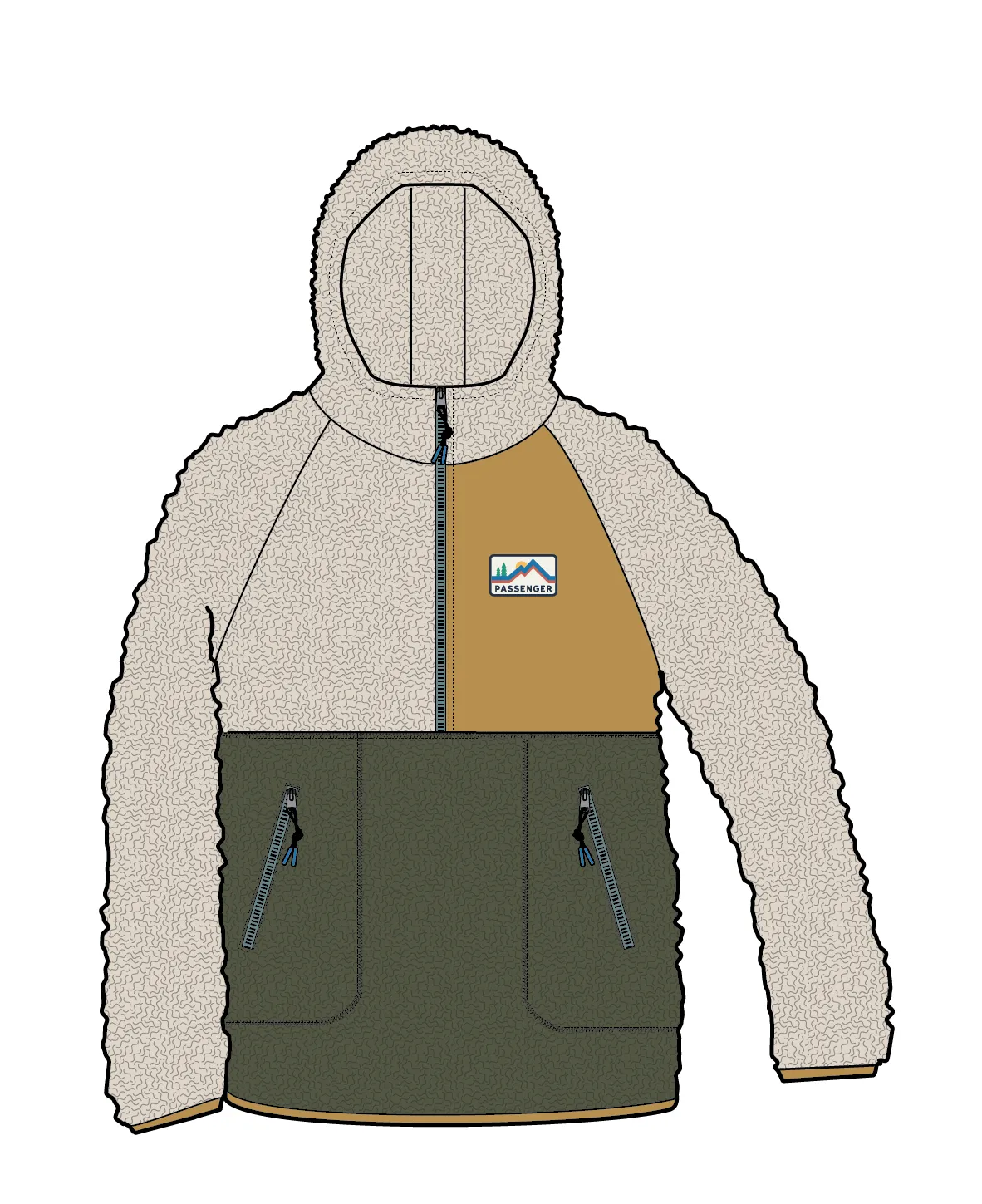 Maine 2.0 1/2 Zip Recycled Sherpa Fleece - Khaki