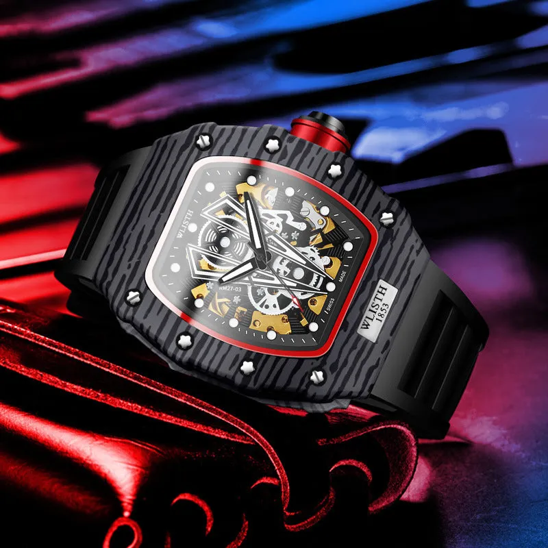 Mechanical hollow out square watch W1110805