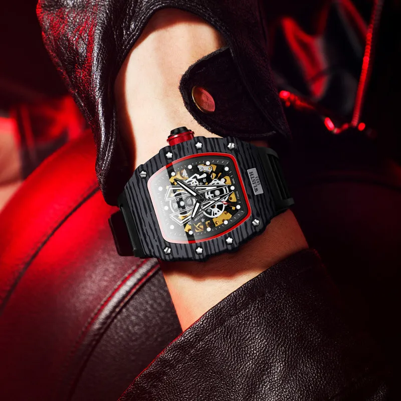 Mechanical hollow out square watch W1110805