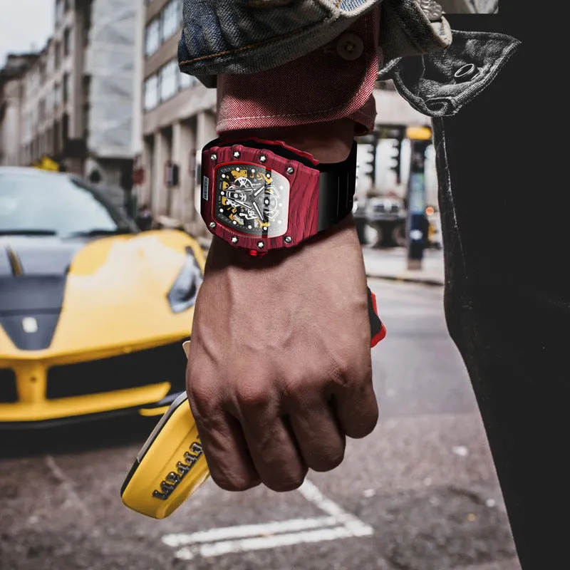 Mechanical hollow out square watch W1110805