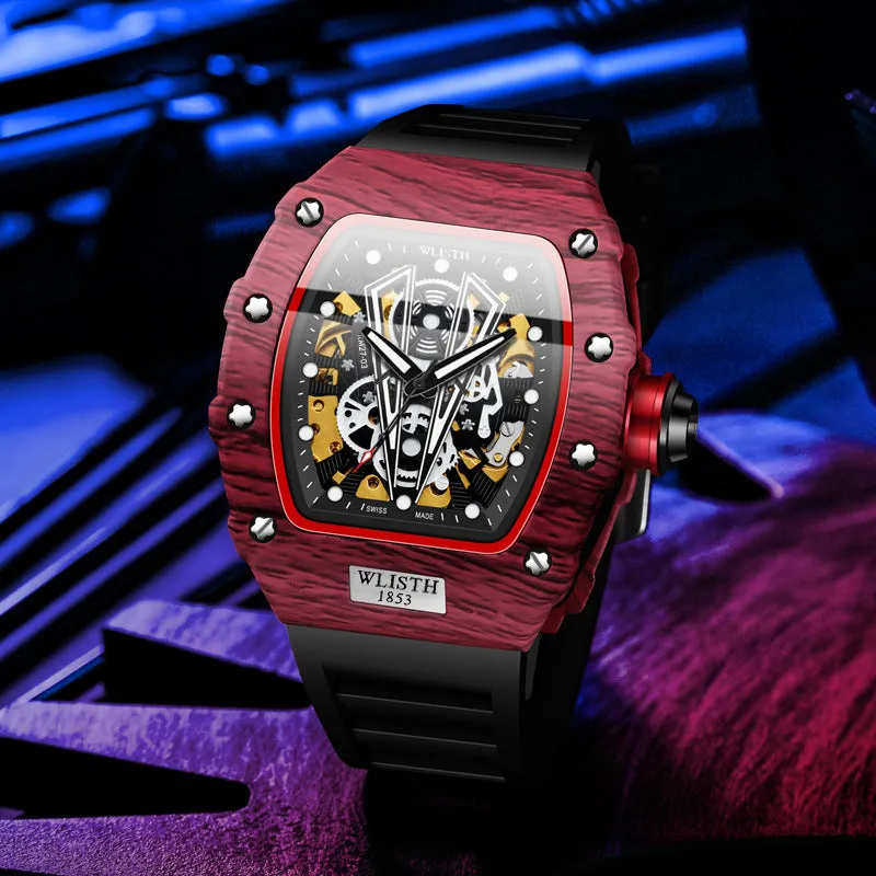 Mechanical hollow out square watch W1110805