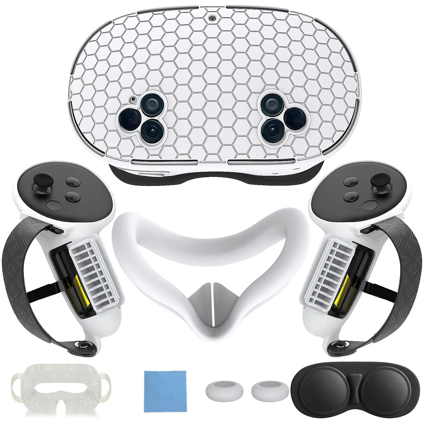 Meta Quest 3 and Quest 3S VR Silicone Protective Cover 7 Pieces Set Hexagon Compatible With Quest 3