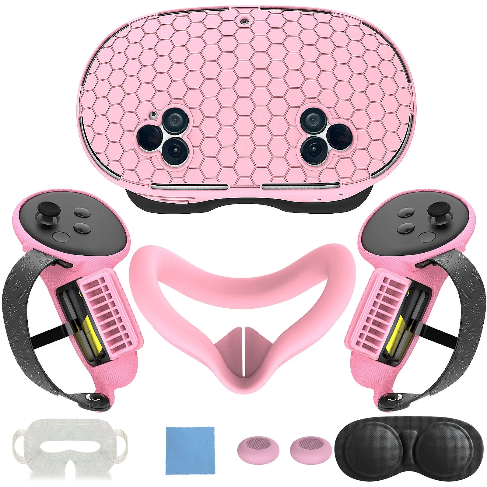 Meta Quest 3 and Quest 3S VR Silicone Protective Cover 7 Pieces Set Hexagon Compatible With Quest 3