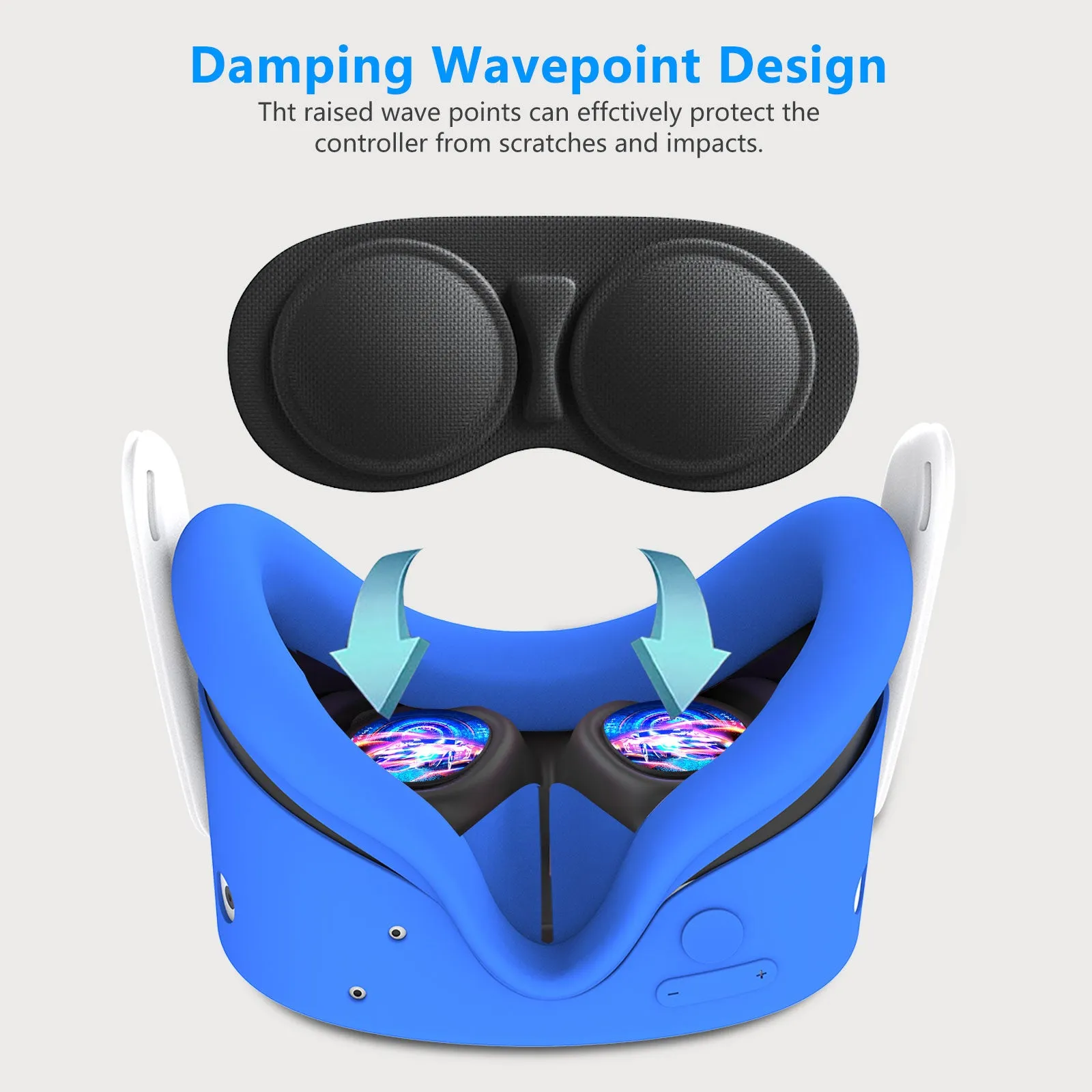 Meta Quest 3 and Quest 3S VR Silicone Protective Cover 7 Pieces Set Hexagon Compatible With Quest 3