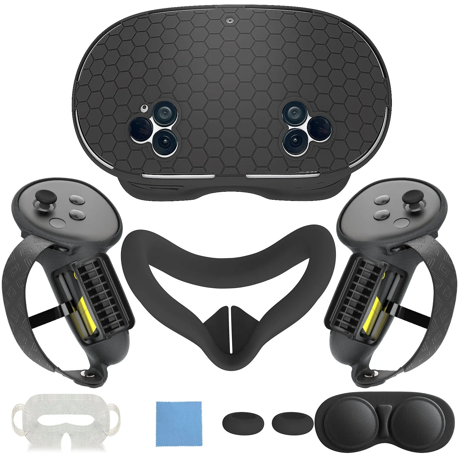 Meta Quest 3 and Quest 3S VR Silicone Protective Cover 7 Pieces Set Hexagon Compatible With Quest 3