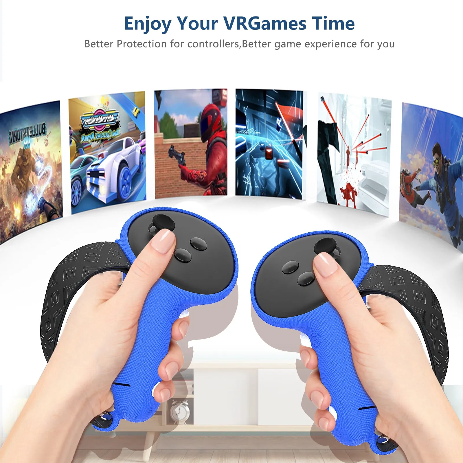 Meta Quest 3 and Quest 3S VR Silicone Protective Cover 7 Pieces Set Hexagon Compatible With Quest 3