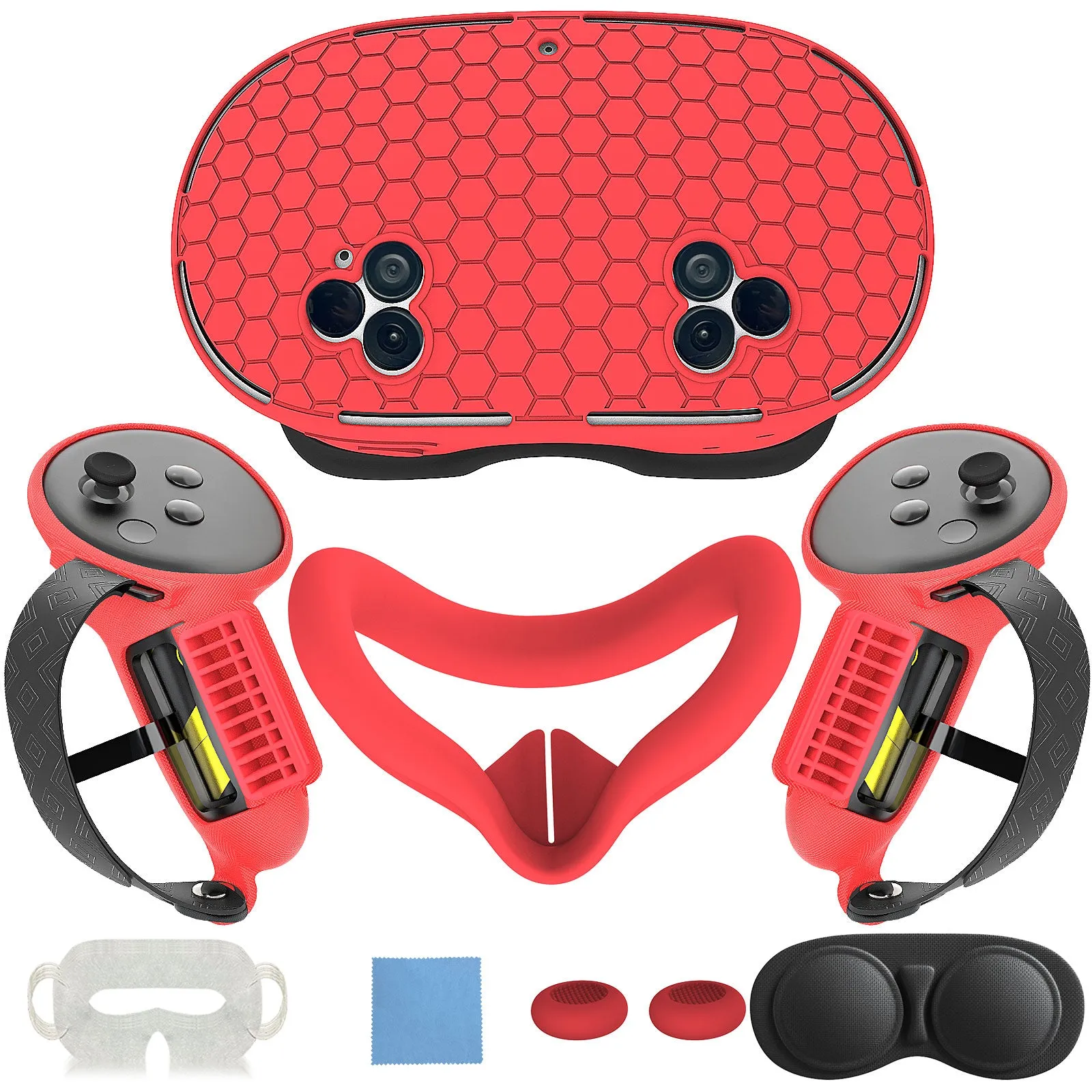 Meta Quest 3 and Quest 3S VR Silicone Protective Cover 7 Pieces Set Hexagon Compatible With Quest 3