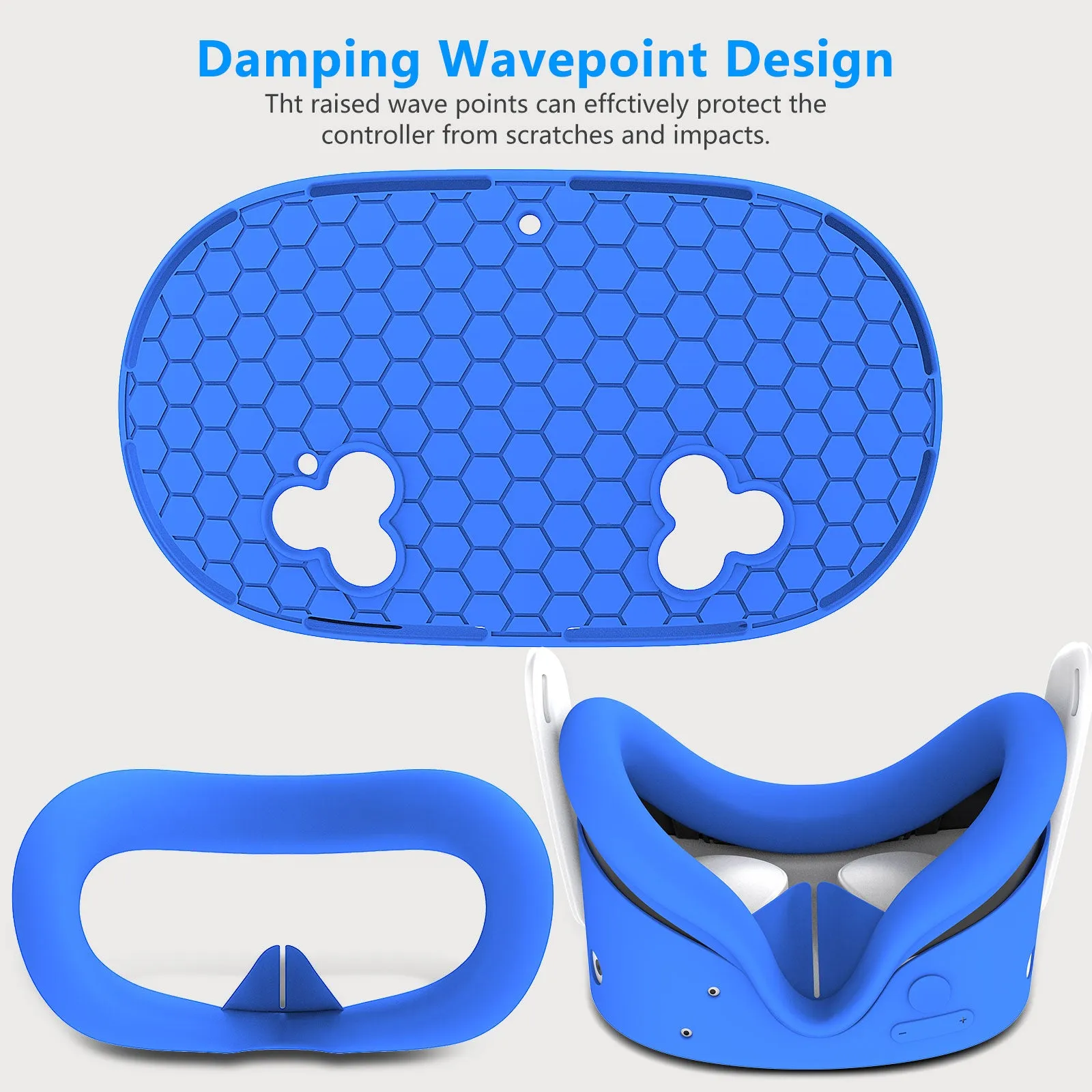 Meta Quest 3 and Quest 3S VR Silicone Protective Cover 7 Pieces Set Hexagon Compatible With Quest 3