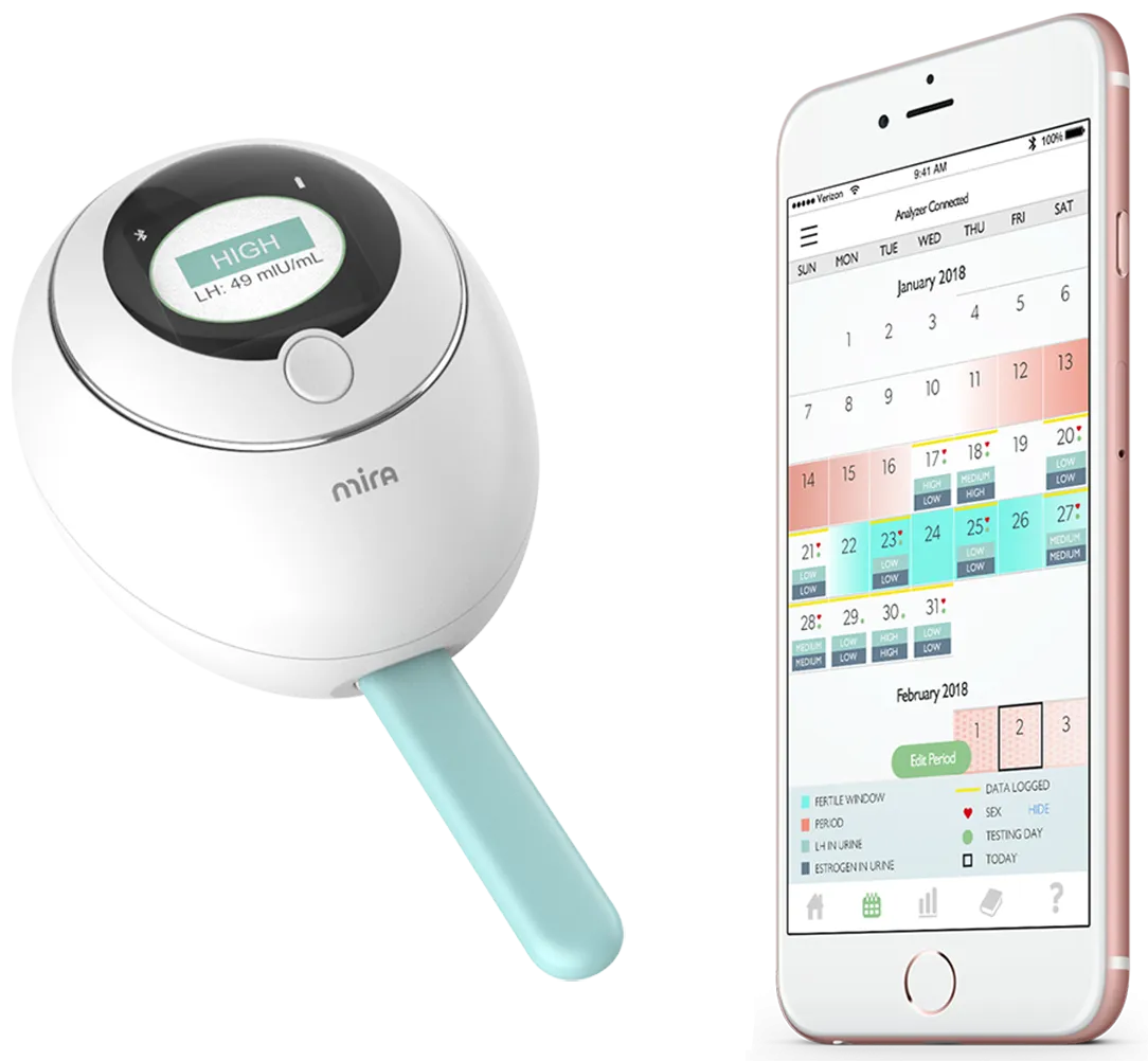 Mira Fertility Tracking Monitor Kit with 10 Ovulation Test Wands and Connected App, Patented Smart System Predicts Ovulation with Actual LH Hormone Concentrations