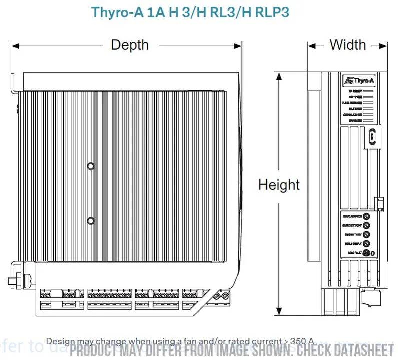 Thyro A 1A Series Single Phase SCR Controller 16 - 1500Amp 500VAC Phase(VAR), Burst(TAKT), Quick TAKT(QTM), VT(on Request), SWITCH Operating Modes