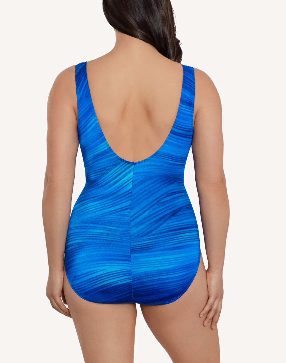 Virtual Wave Ring Surplice One Piece Swimsuit